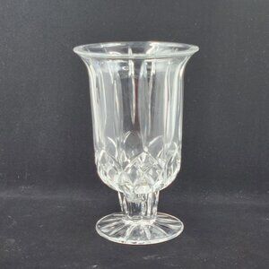 Vintage DePlomb 24% Lead Crystal Hurricane Candle Holder Vase Decorative
